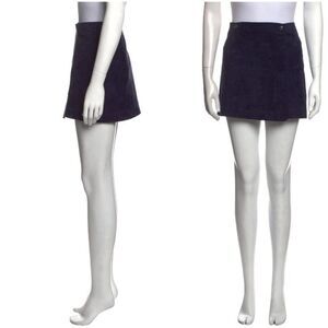 Theory  IWG Wrap Skirt Brilliant Skirt  Navy Fulton Fuax Suede Skirt  NWT 195